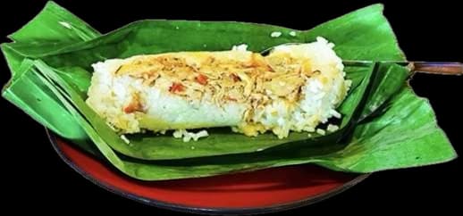 Nasi Bakar Palereman disajikan di atas daun pisang
